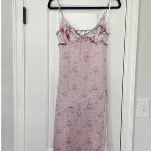 For Love & Lemons Women's Pink and White Dress